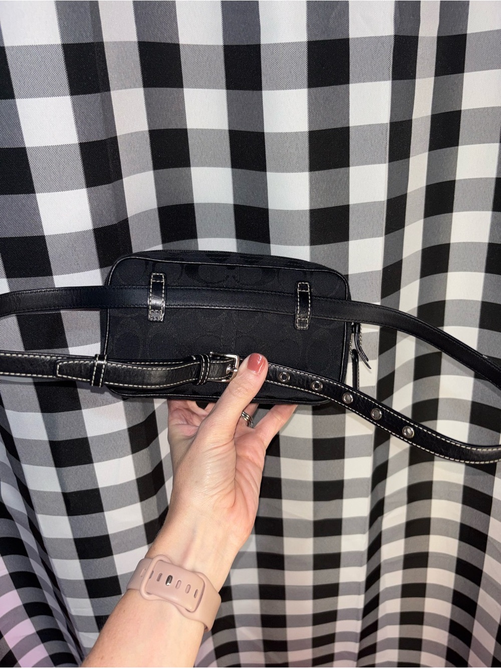 Coach Signature Python Stripe Belt Bag Y2K - Picture 2 of 8